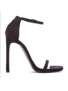 Stuart Weitzman The Nudist Black Goosebump Leather Strappy Sandals Size 6.5